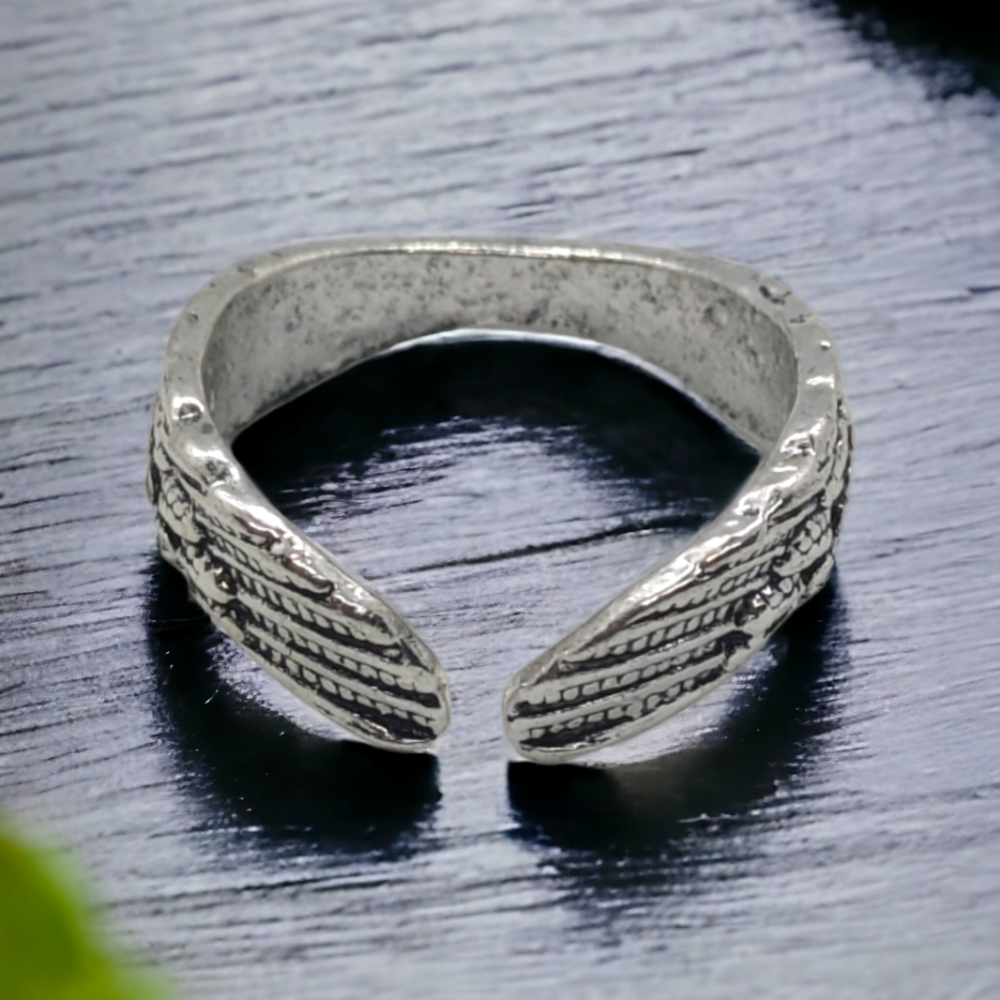 Stainless steel wings ring
